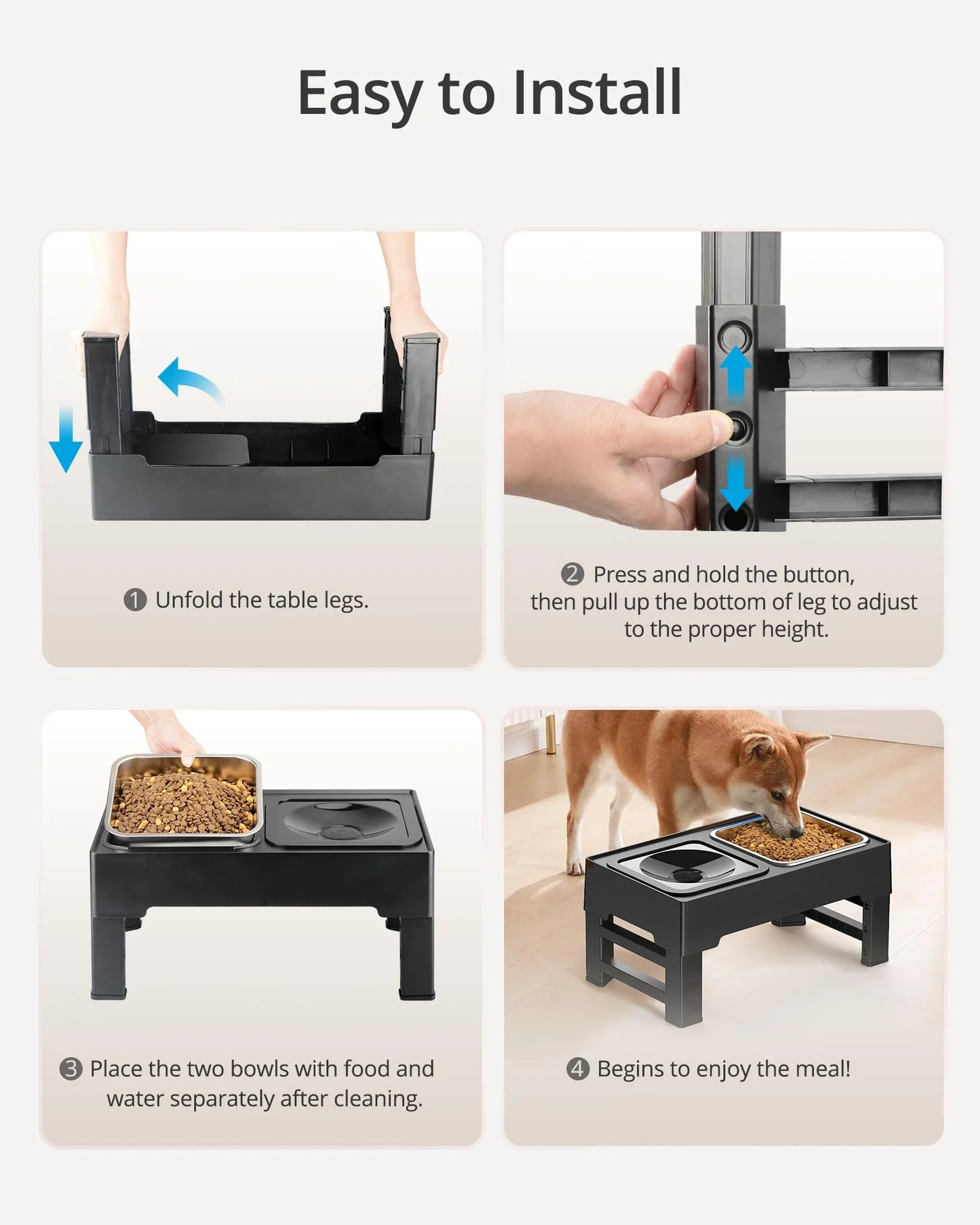 Elevated Mess-Free Dog Bowl – Stable Raised Feeding Bowl for Cleaner Mealtimes
