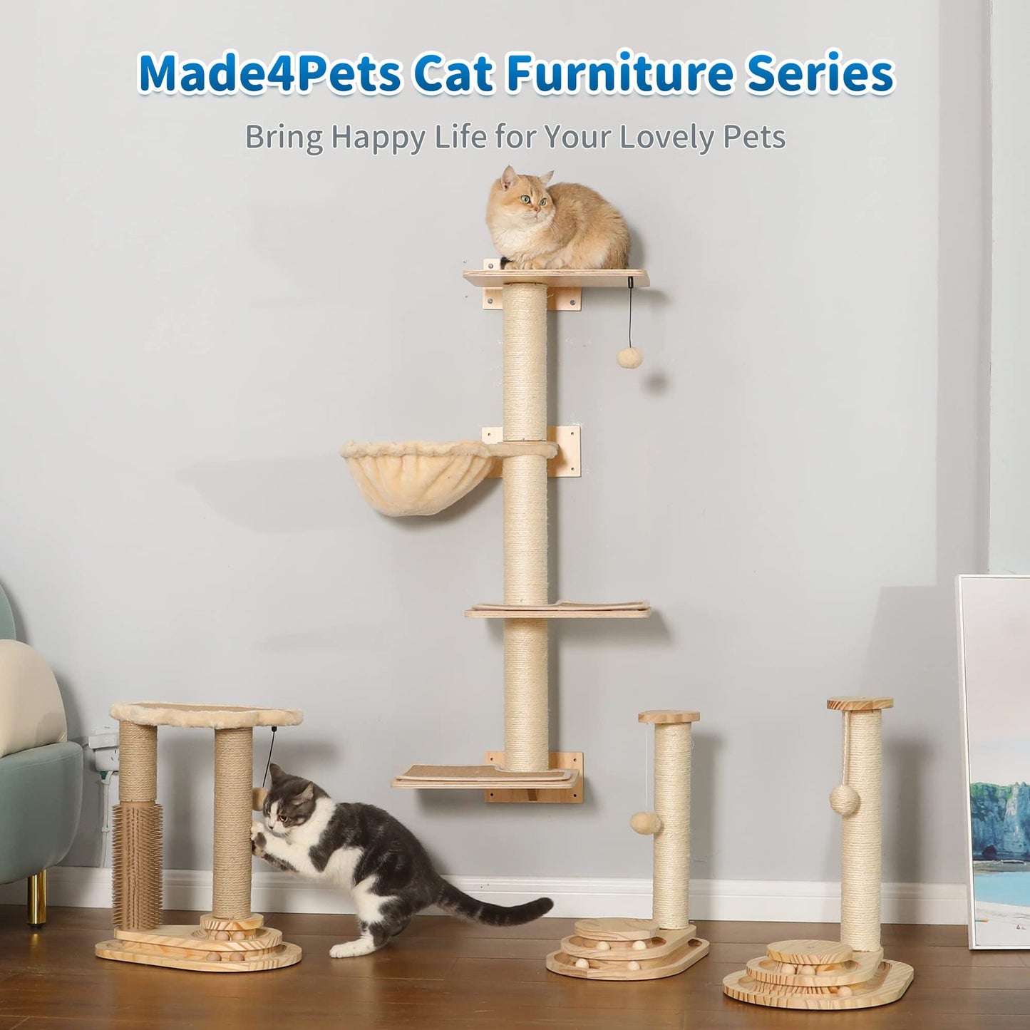 Interactive Cat Scratching Post – All-in-One Play, Scratch & Relax Center